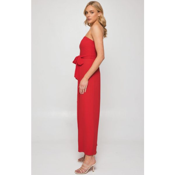 Aaria Jumpsuit – Red – Cocktail Strapless – Style State