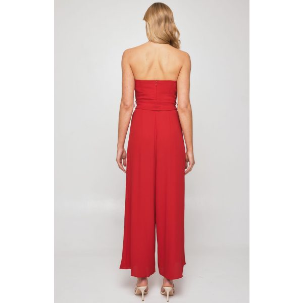 Aaria Jumpsuit – Red – Cocktail Strapless – Style State